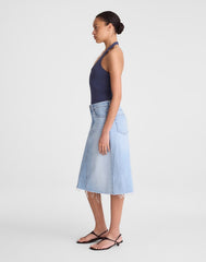 Denim Midi Skirt in Foster Wash FOSTER WASH