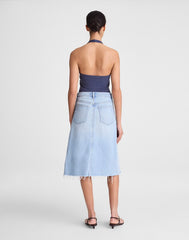 Denim Midi Skirt in Foster Wash FOSTER WASH