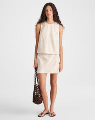 Denim Wrap Mini Skort KHAKI SAND STRIPE