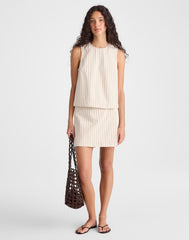 Denim Wrap Mini Skort KHAKI SAND STRIPE