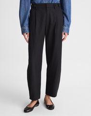 The Barrel-Leg Pant in Drapey Twill TRUE BLACK