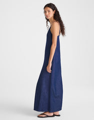 Airy Denim Maxi Slip Dress NOSTALGIC BLUE