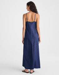 Airy Denim Maxi Slip Dress NOSTALGIC BLUE