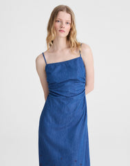 Denim Eyelet Midi Dress CLAIRMONT WASH
