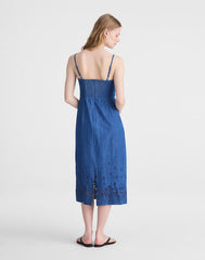 Denim Eyelet Midi Dress CLAIRMONT WASH