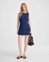 Denim Boatneck Skort Romper NOSTALGIC BLUE