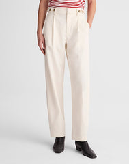 The Short Barrel-Leg Pant in Drapey Twill VINTAGE IVORY