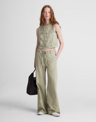 Cropped Vest in Airy Denim SAGEBRUSH