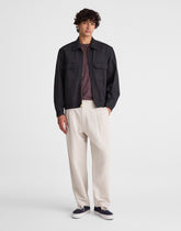 Double-Pleated Trousers in Meridian Linen Blend FORM GREY