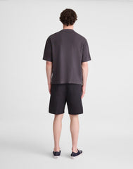 Double-Pleated Shorts in Meridian Linen Blend BLACK
