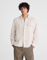 The Station Shirt in Linen BLEACHED