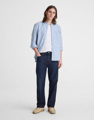 The Allday Shirt in Indigo Stripe MONACA STRIPE