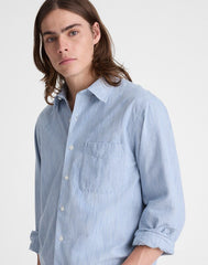 The Allday Shirt in Indigo Stripe MONACA STRIPE