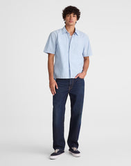 Boxy Cropped Shirt in Crisp Poplin TRANQUIL BLUE