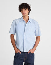Boxy Cropped Shirt in Crisp Poplin TRANQUIL BLUE