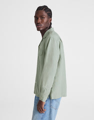 The Long-Sleeve Camp Shirt in Archive Linen Blend FROSTED CEMENT