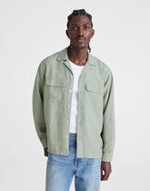 The Long-Sleeve Camp Shirt in Archive Linen Blend FROSTED CEMENT