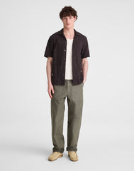 The Short-Sleeve Camp Shirt in Cotton COOL OBSIDIAN