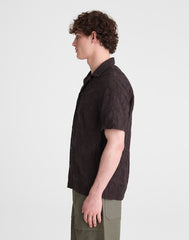 The Short-Sleeve Camp Shirt in Cotton COOL OBSIDIAN