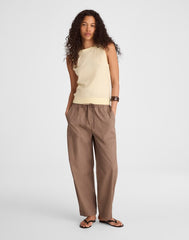 Boatneck Sweater Tank in Merino Wool-Silk Blend SHEER PINEAPPLE