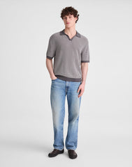 Johnny-Collar Sweater Polo STORMY SPRUCE