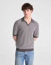 Johnny-Collar Sweater Polo STORMY SPRUCE
