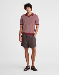 Single-Button Sweater Polo DUSTY MERLOT