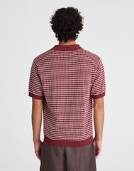 Single-Button Sweater Polo DUSTY MERLOT