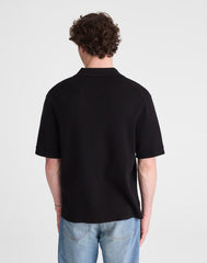 Knit Short-Sleeve Boxy Shirt JET BLACK