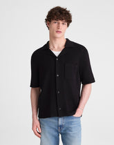 Knit Short-Sleeve Boxy Shirt JET BLACK