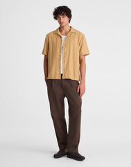 The Camp Shirt in Seaport Terry GOLDEN KHAKI