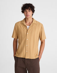 The Camp Shirt in Seaport Terry GOLDEN KHAKI