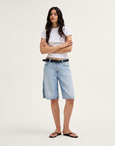 The V-Waist Bermuda Short in Airy Denim FOSTER WASH