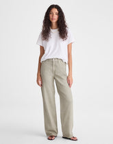 The Short Perfect Vintage Wide-Leg Jean in Airy Denim CHATEAU OLIVE