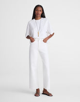 The Wide-Leg Crop Jean in Super Stretch Denim TILE WHITE