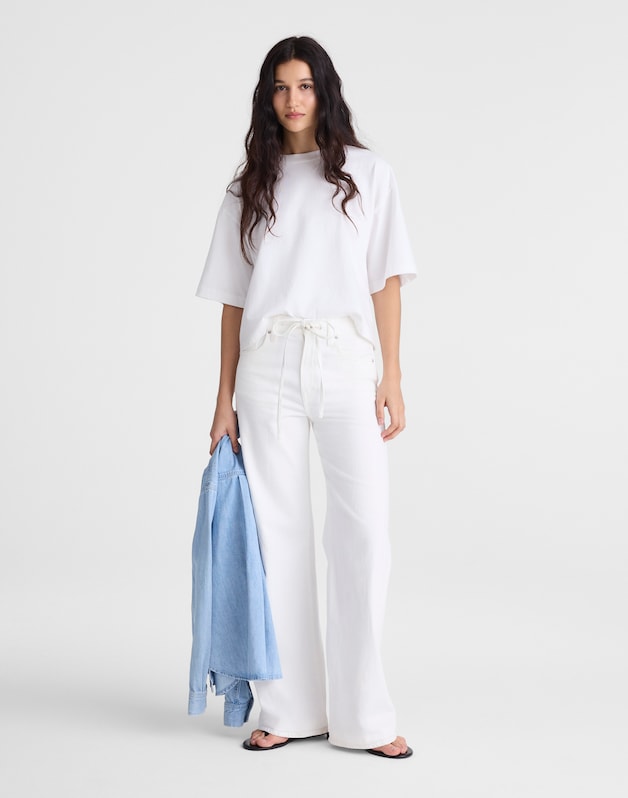The Ultimate Wide-Leg Jean in Tile White TILE WHITE