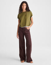 The Short Ultimate Wide-Leg Jean in Airy Denim BURNT COCOA