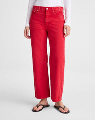Low-Slung Baggy Crop Jeans VARSITY RED