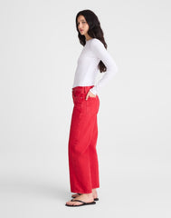 Low-Slung Baggy Crop Jeans VARSITY RED