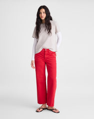 Low-Slung Baggy Crop Jeans VARSITY RED