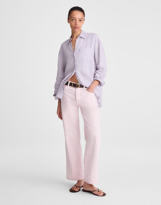 Low-Slung Baggy Crop Jeans MARBLE LILAC