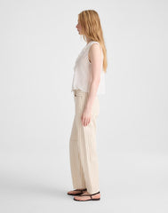 The Darted Barrel-Leg Jean KHAKI SAND STRIPE