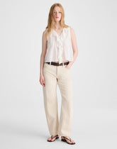 The Darted Barrel-Leg Jean KHAKI SAND STRIPE