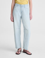 The Short Darted Barrel-Leg Jean in Airy Denim LAGUNA WASH