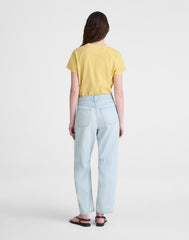 The Short Darted Barrel-Leg Jean in Airy Denim LAGUNA WASH