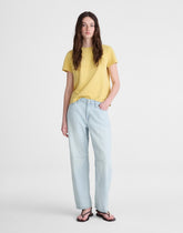 The Short Darted Barrel-Leg Jean in Airy Denim LAGUNA WASH