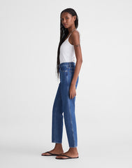The Longline Straight Crop Jean MARINA BLUE