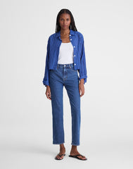 The Short Longline Straight Crop Jean MARINA BLUE