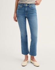 The Flare Crop Jean in Super Stretch Denim MIDVALE WASH