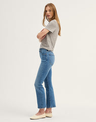 The Flare Crop Jean in Super Stretch Denim MIDVALE WASH